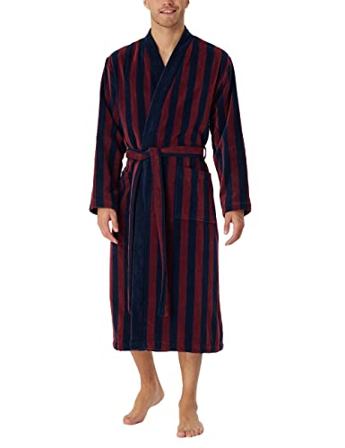 Schiesser Herren Soft Velour 125 Cm Länge - Bio Baumwolle Bademantel, Bordeaux_178405, L EU von Schiesser