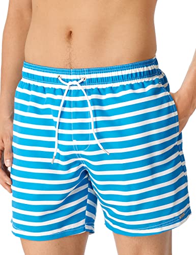 Schiesser Herren Badeshorts Badehose, Aqua Gestreift, M EU von Schiesser