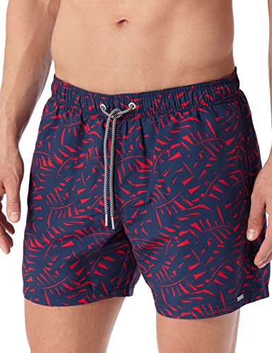 Schiesser Herren Badeshorts Badehose, dunkelblau rot floral, 8 von Schiesser