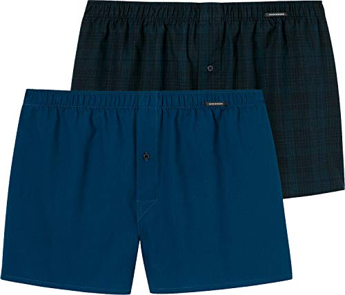Schiesser Herren Boxershorts, Blau (Petrol 811), 8 (2er Pack) von Schiesser