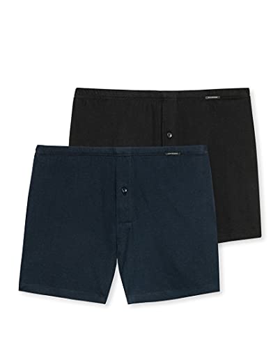 Schiesser Herren Boxershorts 4er Pack - Shorts, Single Jersey, Uni, S-4XL (2X 2er Pack) (Schwarz/Dunkelblau (909), XL (X-Large) - 4-Pack) von Schiesser