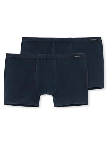 Schiesser Herren 2 PACK Boxershorts mit weichem Bund - Essentials, Dunkelblau_205222, 6/ L von Schiesser