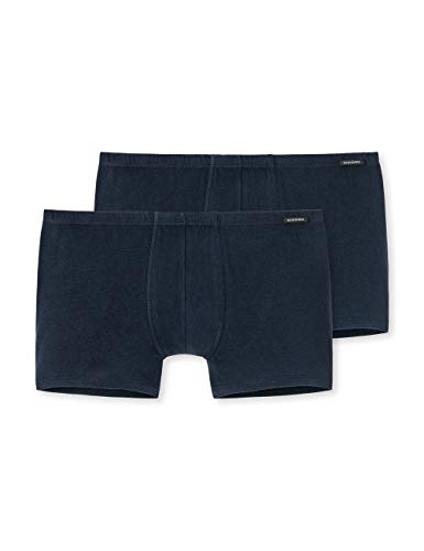 Schiesser Herren 2 PACK Boxershorts mit weichem Bund - Essentials, Dunkelblau_205222, 6/ L von Schiesser