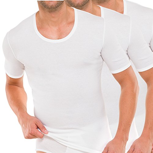 Schiesser Herren Cotton Essentials Feinripp Shirt 1/2 Arm - 205145-3er Pack (7 (XL), 3 X Weiß) von Schiesser