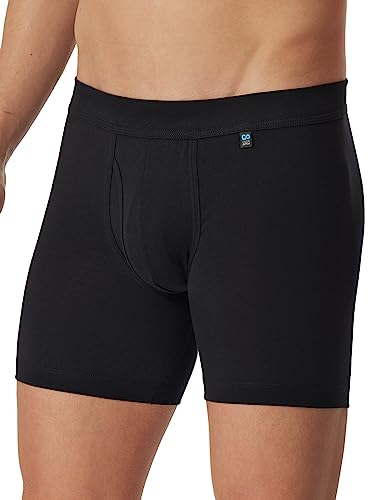 Schiesser Herren Shorts Cyclist mit Eingriff Long Life Cotton - 172472, Größe Herren:4, Farbe:schwarz von Schiesser