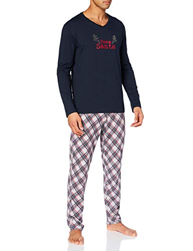 Schiesser Herren Family Anzug Lang Pyjamaset, dunkelblau, 54 von Schiesser