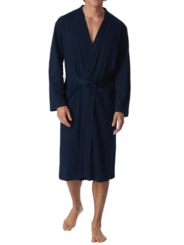 Schiesser Herren Fine Interlock 120 Cm Länge - Bio Baumwolle Bademantel, Dunkelblau_178407, M EU von Schiesser