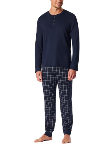 Schiesser Herren Fine Interlock Pyjamaset, Nachtblau_183175, 48 von Schiesser