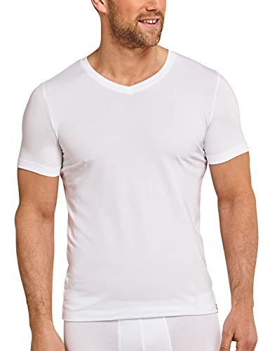 Schiesser Herren V-ausschnitt Atmungsaktiv - Long Life Soft Unterhemd, Weiß, S EU von Schiesser