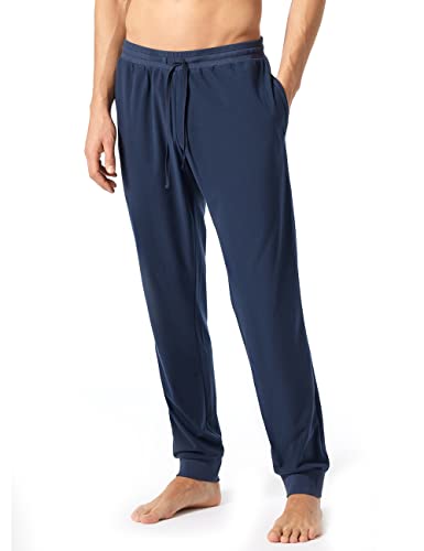 Schiesser Herren Hose lang Bündchen Pyjamaunterteil, dunkelblau, 48 von Schiesser