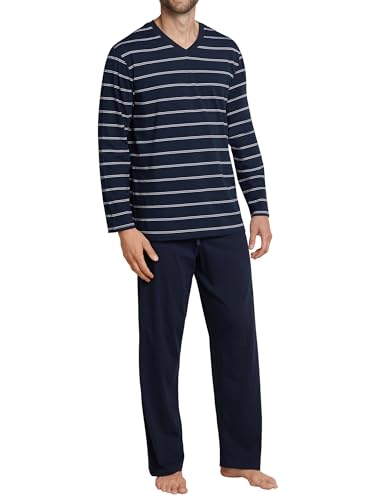 Schiesser Herren Schlafanzug lang - Nightwear Set, Dunkelblau_159622, 5XL von Schiesser