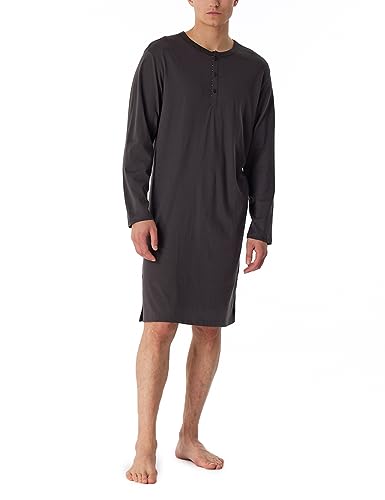 Schiesser Herren Langarm-Nightwear Nachthemd, anthrazit, 62 von Schiesser