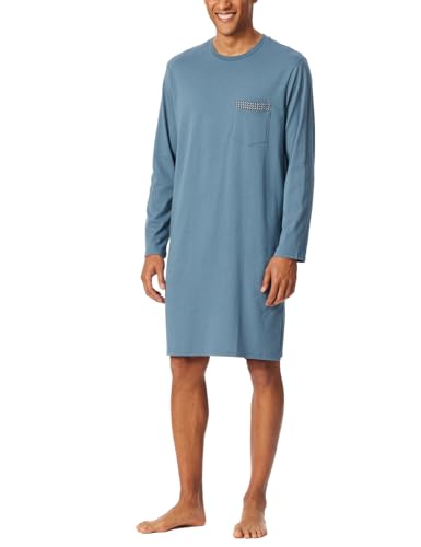 Schiesser Herren Langarm Rundhals-Comfort Nightwear Nachthemd, Graphit_182901, 60 von Schiesser
