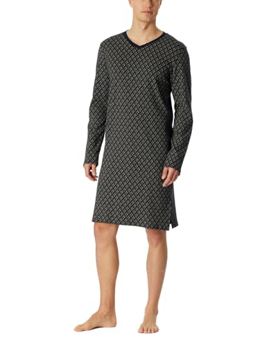 Schiesser Herren Langarm wärmere Baumwolle-Fein Interlock Nachthemd, Nachtblau_181175, 58/ 3XL von Schiesser