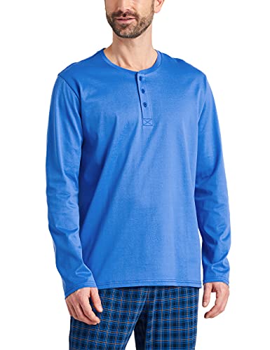 Schiesser Herren Langarmshirt Knopfleiste Pyjamaoberteil, royal, 56 von Schiesser