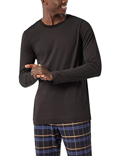 Schiesser Herren Langarmshirt Rundhals Pyjamaoberteil, Dunkelbraun, 48 von Schiesser