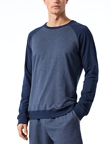 Schiesser Herren Langarmshirt Rundhals Pyjamaoberteil, dunkelblau-gem, 56 von Schiesser