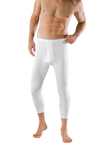 Schiesser Herren Lange 3/4 hose 005049-100, Gr. 9 (3XL), Weiß (100-weiss) von Schiesser