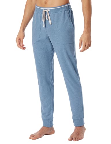 Schiesser Herren Lange Schlafhose-Sweatwear Organic Cotton-Mix + Relax Pyjamaunterteil, blau-Mel_181186, 50 von Schiesser
