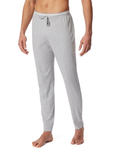 SCHIESSER Herren Lange Schlafhose mit Bündchen Bio-Baumwolle-Mix + Relax Pyjamaunterteil, grau-Mel_182183, 62 von Schiesser