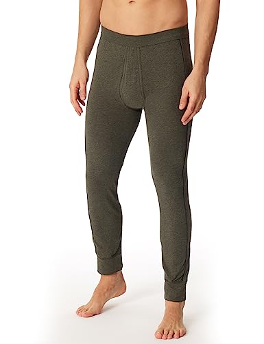 Schiesser Herren Lange Unterhose mit Eingriff Bio Baumwolle - Comfort Fit Unterwäsche, Grün-mel., 3XL EU von Schiesser