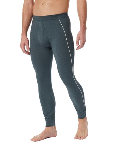 Schiesser Herren Lange Unterhose mit Eingriff Bio Baumwolle-Comfort Fit Unterwäsche, blau-Mel_181840, XXL von Schiesser