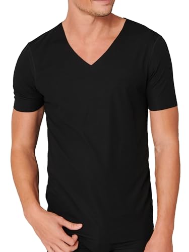 Schiesser Herren Laser Cut V-neck Unterhemd Unterw sche, Schwarz, L EU von Schiesser