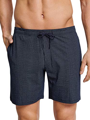 Schiesser Herren Mix & Relax Bermuda Schlafanzughose, Blau (Dunkelblau-gem 835), 56 von Schiesser