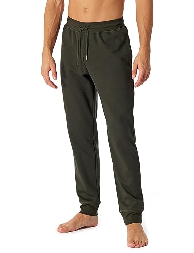 Schiesser Herren Loungwear Schlafhose Jogginghose-Mix + Relax Pyjamaunterteil, dunkelgrün, 48 von Schiesser