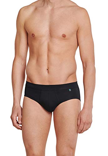 Schiesser Herren Slip Midi-Slip mit Eingriff Long Life Cotton - 172470, Größe Herren:5, Farbe:schwarz von Schiesser