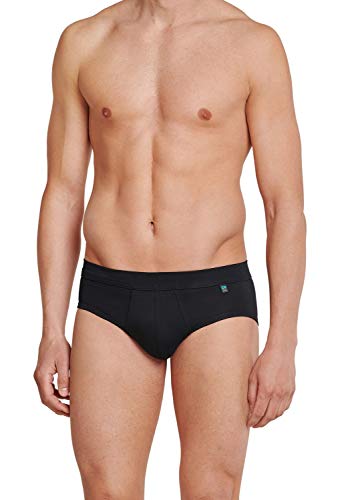 Schiesser Herren Slip Midi-Slip mit Eingriff Long Life Cotton - 172470, Größe Herren:6, Farbe:schwarz von Schiesser