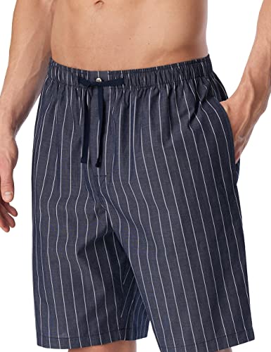 Schiesser Herren Kurze Schlafhose Web - Mix + Relax Pyjamaunterteil, Dunkelblau_178944, 56 von Schiesser