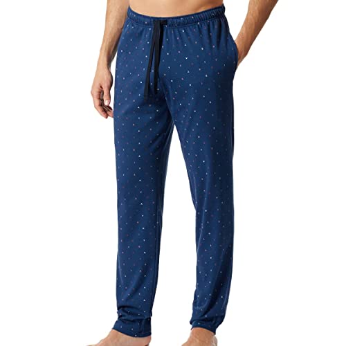 Schiesser Herren Mix & Relax Hose Lang Pyjamaunterteil, Blaugemustert, 50 von Schiesser