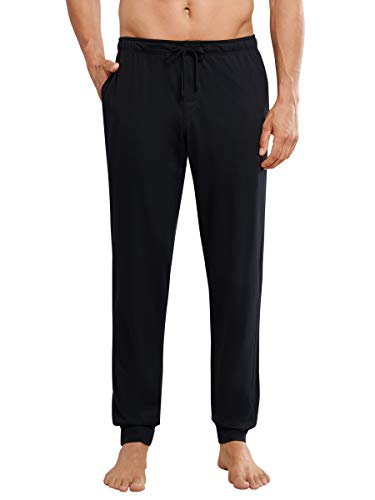 Schiesser Herren Mix & Relax Hose Lang Bündchen Schlafanzughose, Schwarz (Schwarz 000), 54 von Schiesser