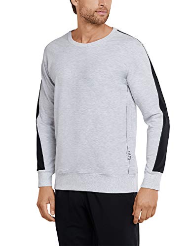 Schiesser Herren Mix & Relax Langarmshirt Rundhals Schlafanzugoberteil, Grau (grau-Mel. 202), 48 von Schiesser