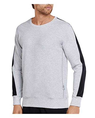 Schiesser Herren Mix & Relax Langarmshirt Rundhals Schlafanzugoberteil, Grau (grau-Mel. 202), 50 von Schiesser