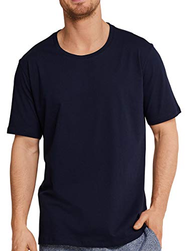 Schiesser Herren Schlafshirt Kurzarm Rundhals - Mix + Relax Schlafanzugoberteil, Dunkelblau_163832, 58 EU von Schiesser