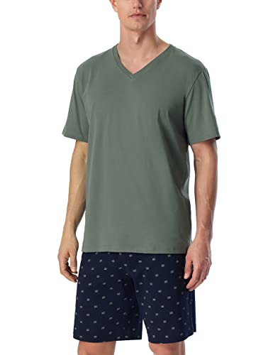 Schiesser Herren Mix & Relax T-shirt V-ausschnitt Pyjamaoberteil, Jade, 50 von Schiesser