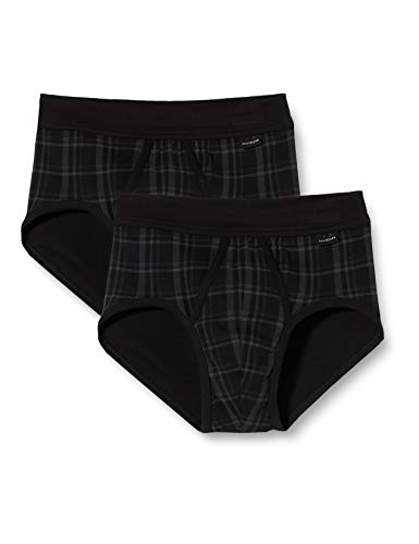 Schiesser Herren 2 PACK Sportslip mit Eingriff - Classic, schwarz_172691, 6/ L von Schiesser