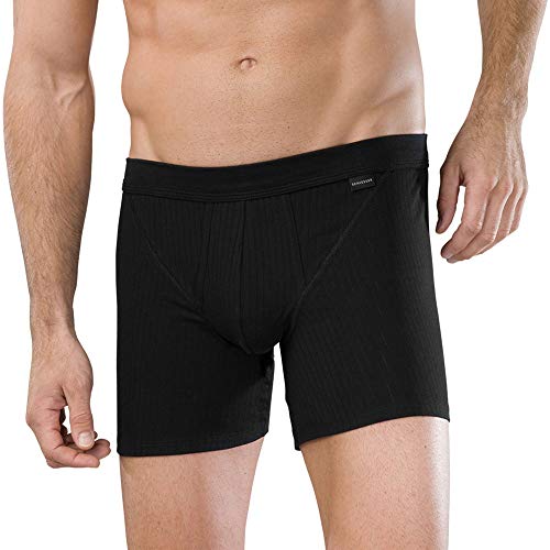 Schiesser Herren 2 Pack Unterhose Mit Längerem Bein - Authentic Boxershorts, Schwarz_103399, S EU von Schiesser