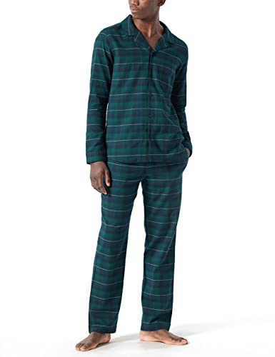 Schiesser Herren Pyjama Lang Pyjamaset, dunkelgrün, 54 von Schiesser