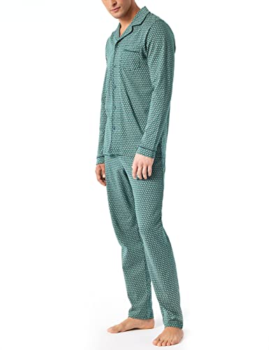 Schiesser Herren Pyjama Lang Pyjamaset, dunkelgrün, 56 von Schiesser