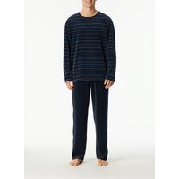 Schiesser Herren Pyjama blau Baumwolle & Mix Gestreift von Schiesser