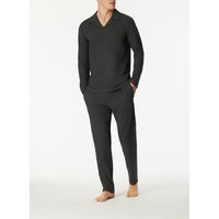 Schiesser Herren Pyjama blau Baumwolle & Mix unifarben von Schiesser