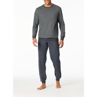 Schiesser Herren Pyjama grau Jersey-Baumwolle Gemustert von Schiesser
