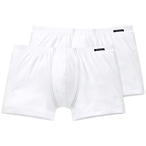 Schiesser Herren 2 PACK Boxershorts mit weichem Bund - Essentials, Weiss_205222, 4/ S von Schiesser