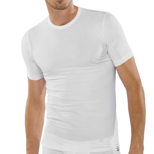 Schiesser Herren Rundhals T-Shirt 95/5 2er Pack, Farbe:Weiß (100);Größe:6/L von Schiesser