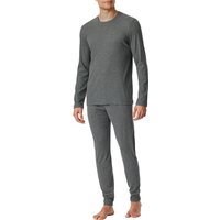 Schiesser Herren Pyjama grau Jersey-Baumwolle unifarben von Schiesser