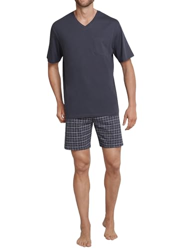 Schiesser Herren Schlafanzug kurz V-Ausschnitt - Nightwear Set, Anthrazit_159636, 62 von Schiesser