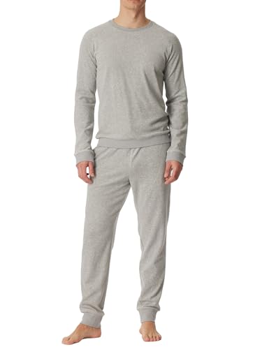 Schiesser Herren Schlafanzug Lang Frottee Baumwolle - Warm und Weich Pyjamaset, Grau-mel., 56 EU von Schiesser